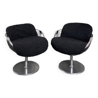 Pair atomic ball chairs by Rudi Verelst for Novalux - Belgium 1974