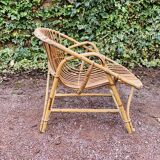Rattan shell armchair