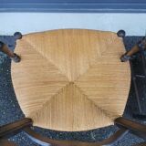 Pair of blackened wooden armchairs