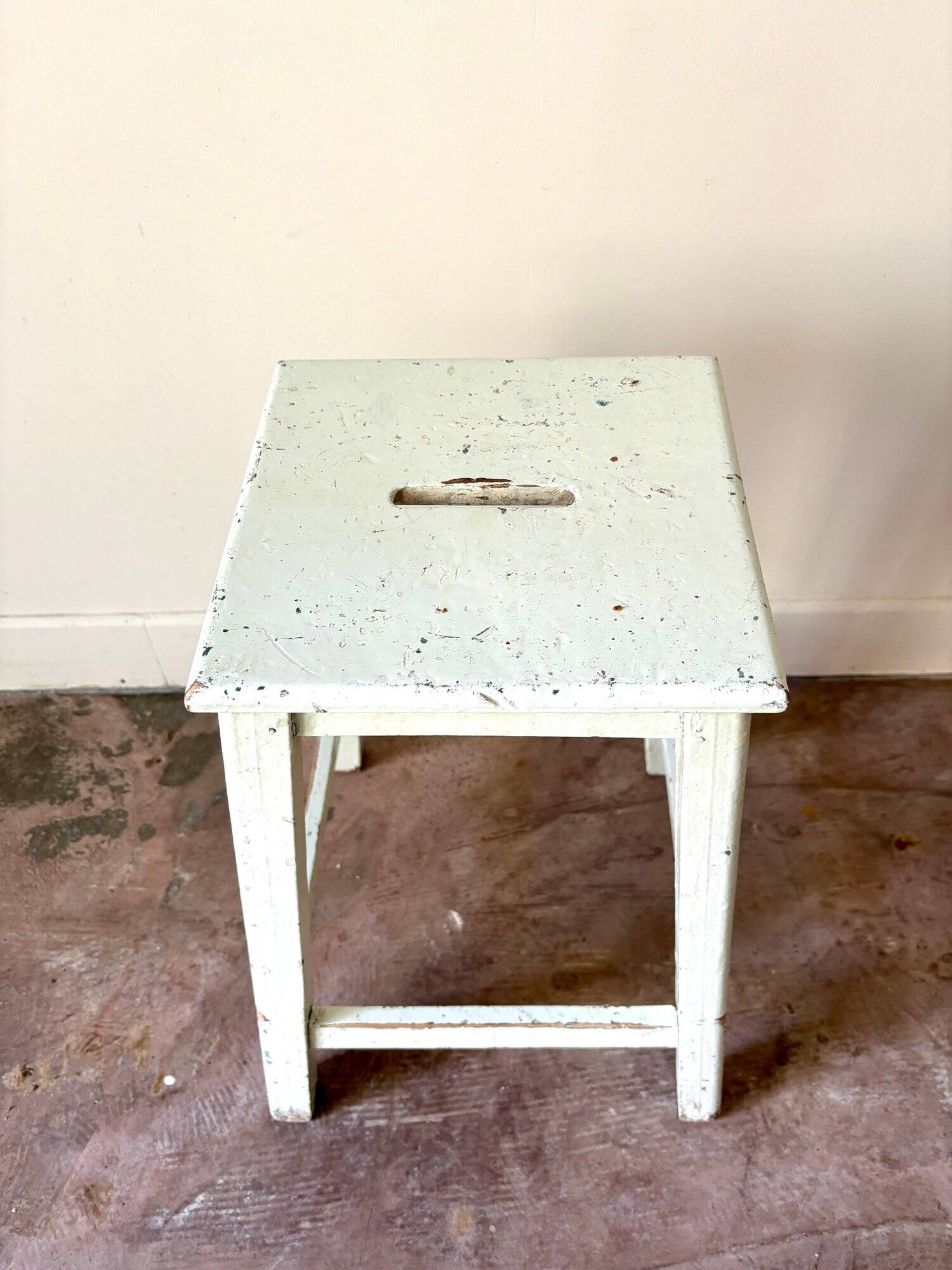 Water green wooden stool