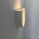 Vintage half-circle wall lamp, white lacquered metal and opaline glass, France 1970