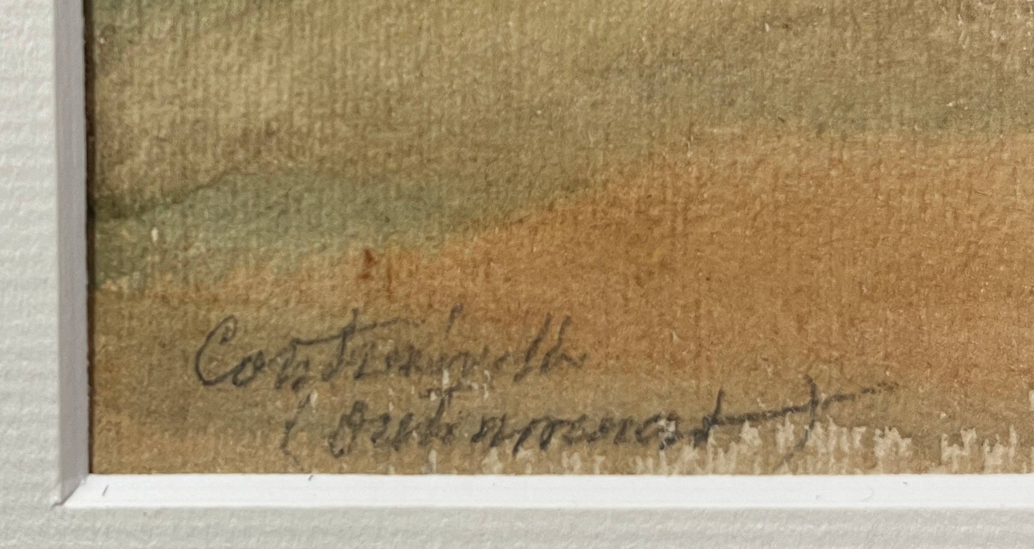 Watercolor painting "Entremont Valley - Contrexéville" early 20th century