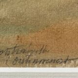 Watercolor painting "Entremont Valley - Contrexéville" early 20th century