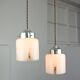 Lampes à Suspension Mid-Century en Chrome et Verre, Italie, Set de 2
