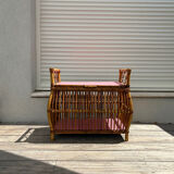 Coffre rotin vintage