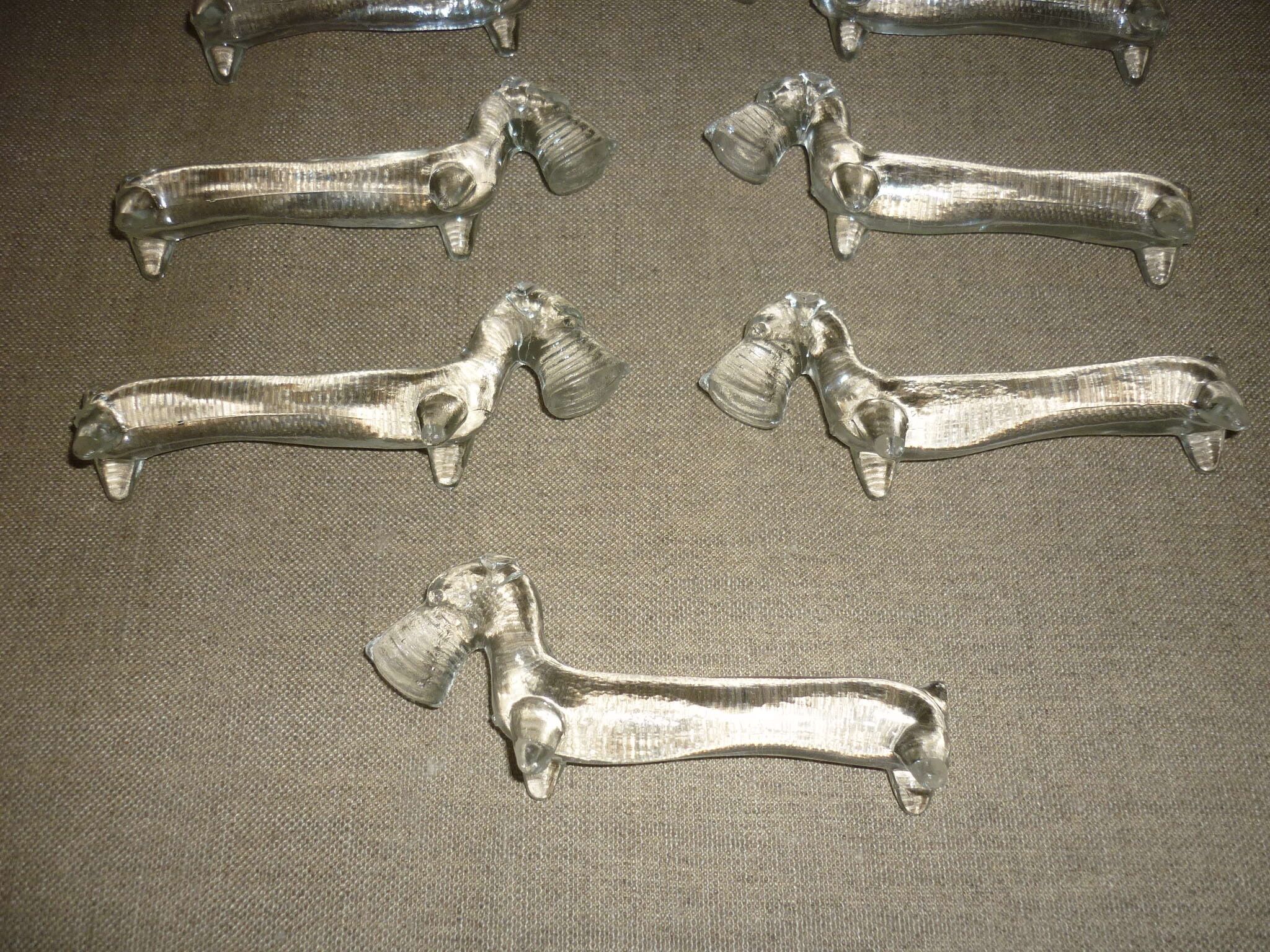 11 glass art deco knife holder/rest