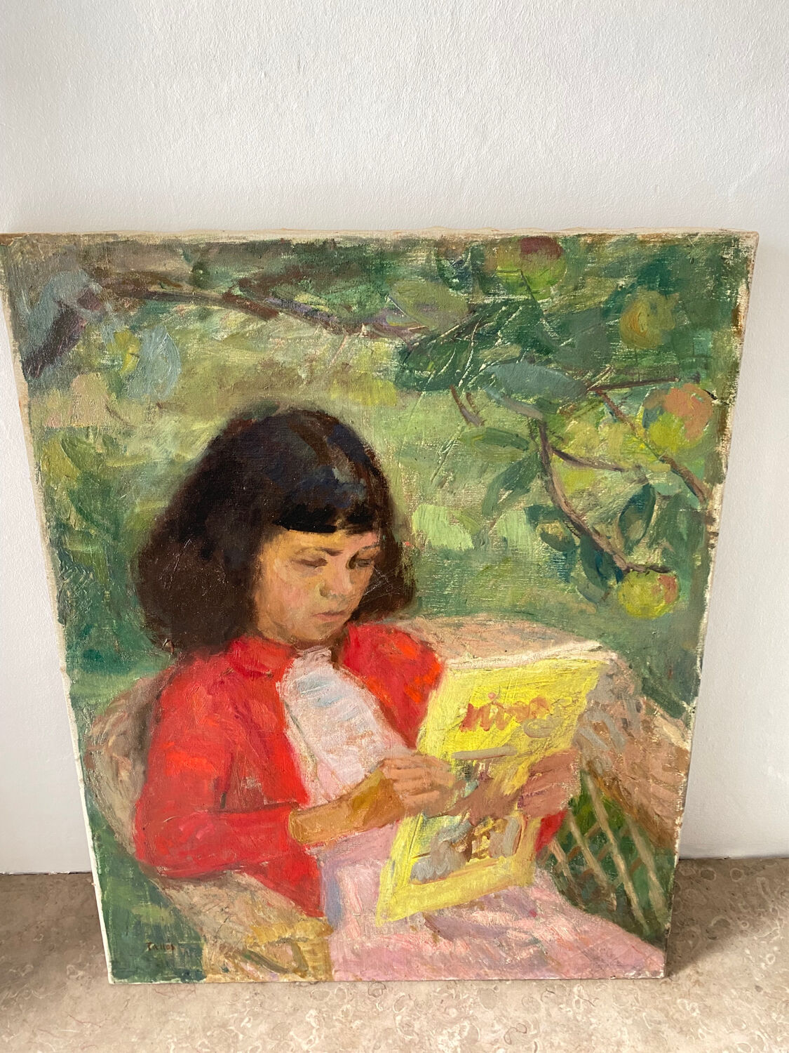 Portrait of a young girl signed Tallos