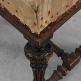 Baroque 19th century oak stool in Louis XV style, France