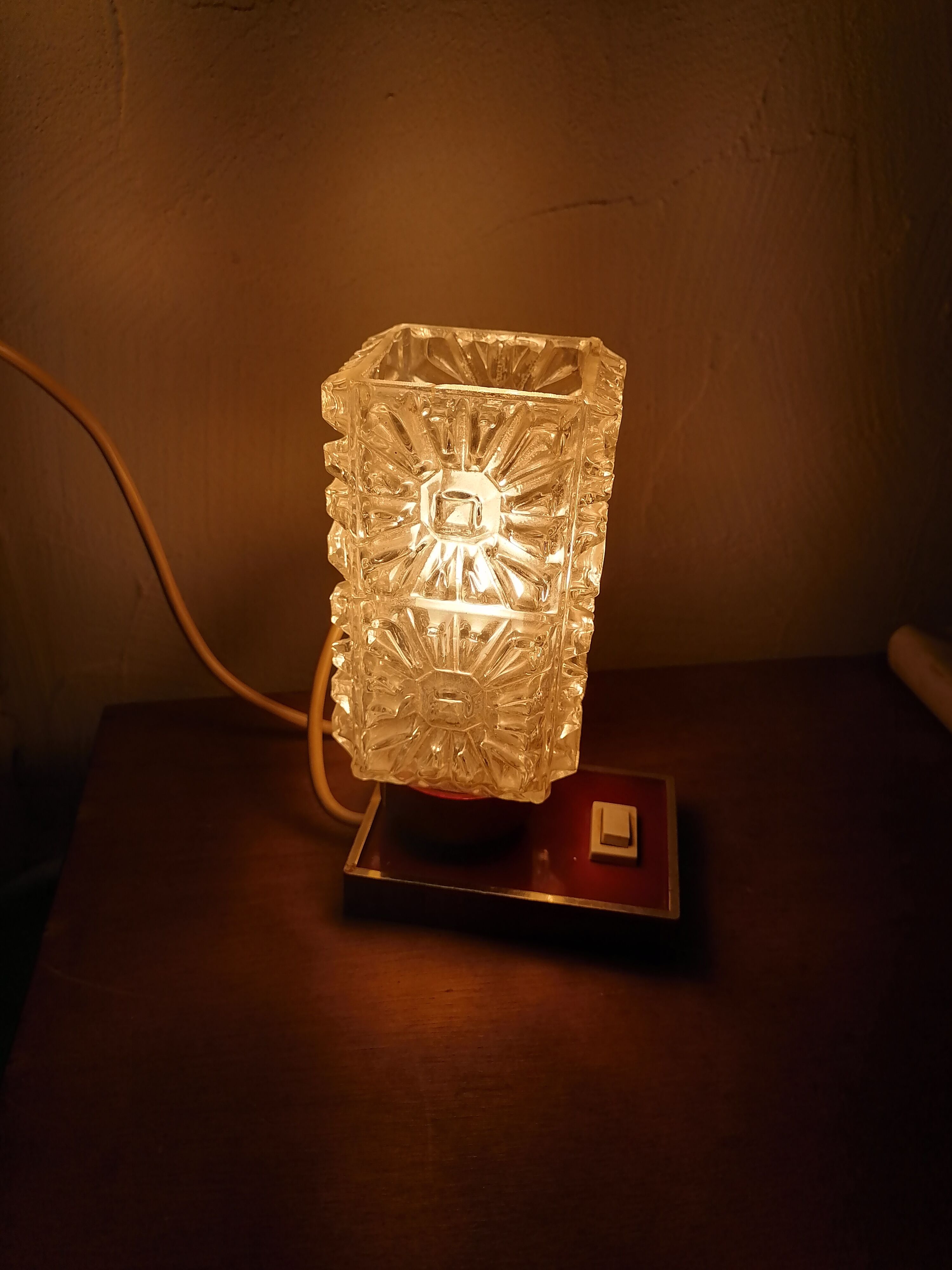 Lampe chevet bureau verre 1960 70