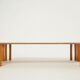 Coffee table signed by Vincent Poujardieu free form in oak 1992
