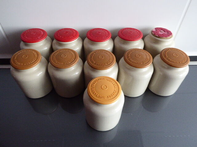 Ancient jar of mustard sandies from Meaux Pommery