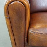 Large sheep leather design armchair