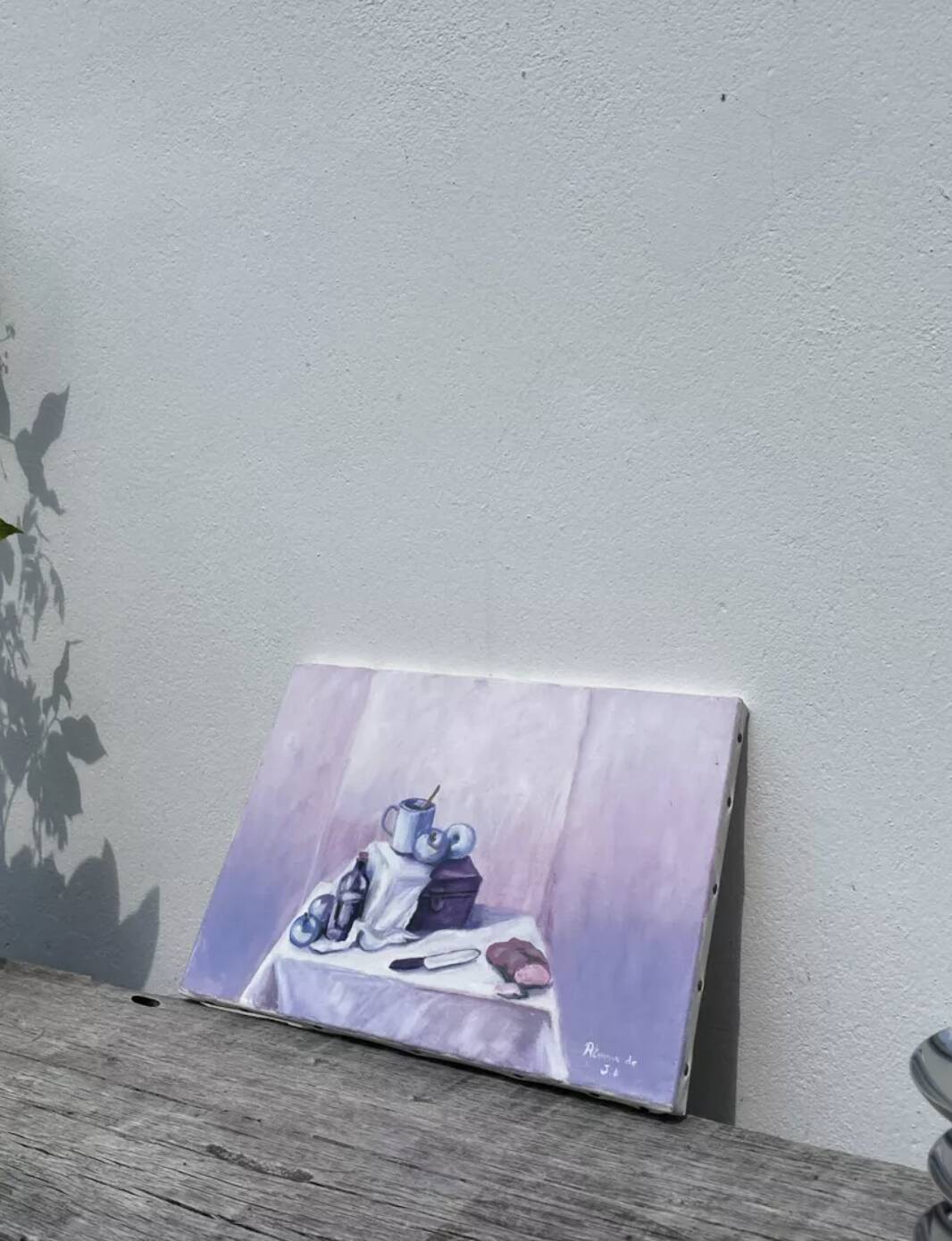 Painting of a still life oil on canvas