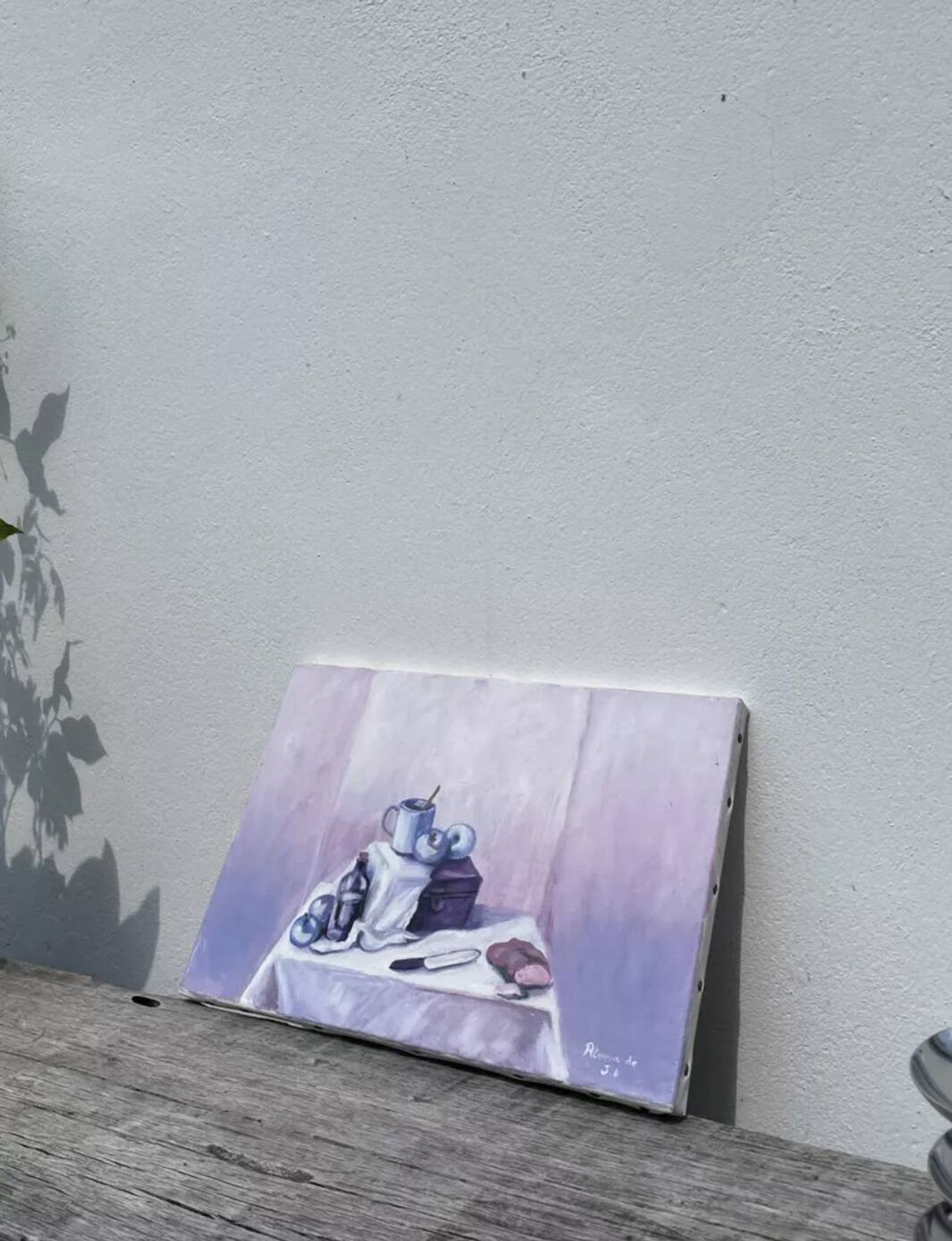 Painting of a still life oil on canvas