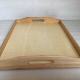 Rectangular tray with wooden handles