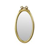 Miroir ovale classique doré à décor de ruban, France