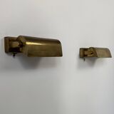 Paire d'appliques vintage moderniste laiton patiné, France, 1960