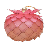 Vintage hanging lamp mother-of-pearl lotus flower and rose-degrading brass