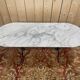 Table de bistrot en fer et marbre 160 cm