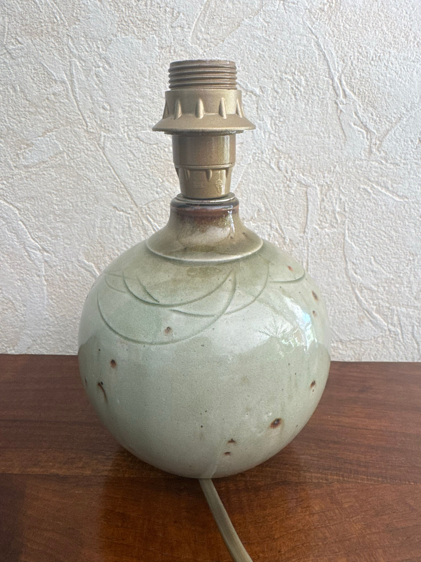 Base de lampe en grès émaillé par Jacques Vilain