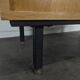 Modernist sideboard with glass doors in grey and yellow oak veneer.