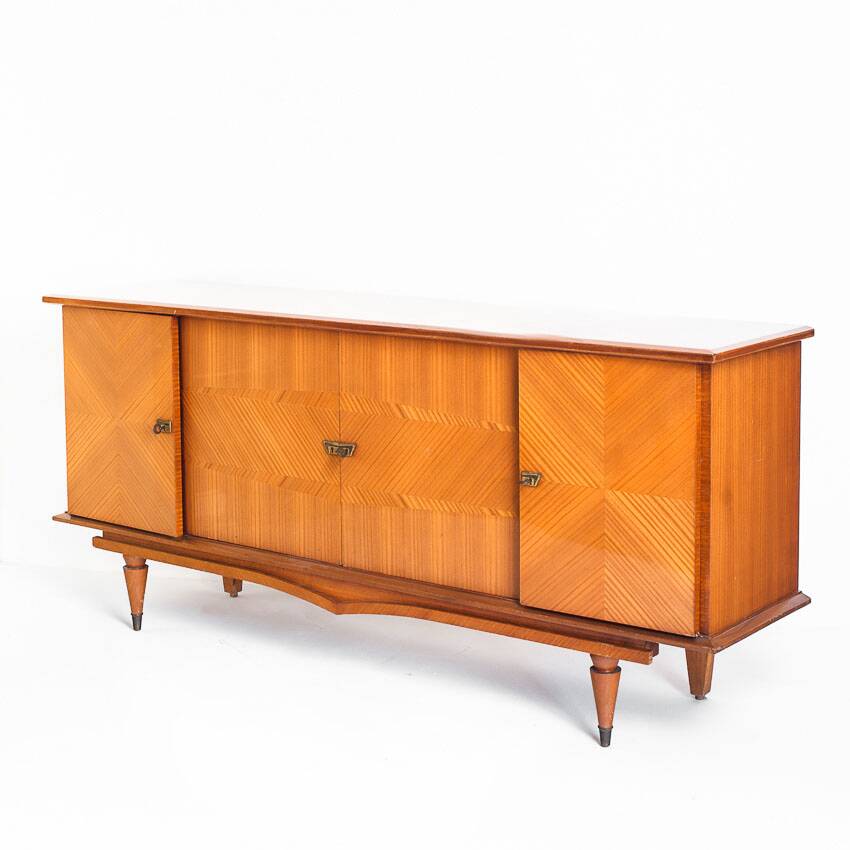 Vintage sideboard / Mid Century. Wood with marquetry finishes. France, 1960s.