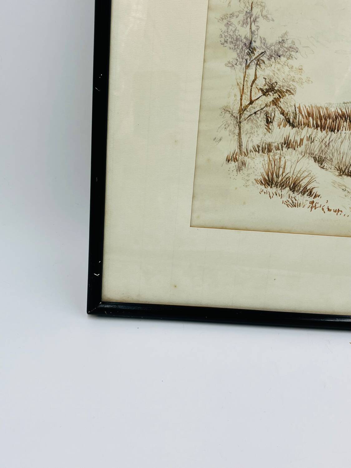 Still life in felt pen signed