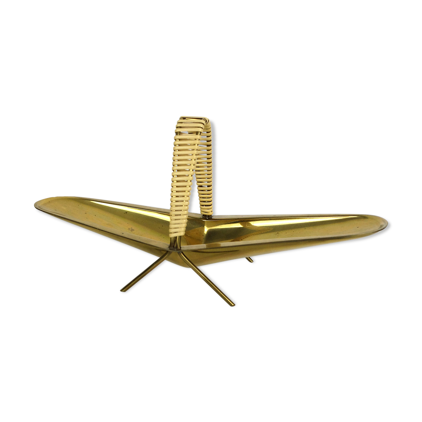 Pocket vacuum white and gold perforated sheet metal & brass 1950s-60s