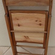4 vintage varnished wooden folding chairs - Seats completely restored.