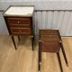Pair of Louis XVI style bedside tables in mahogany
