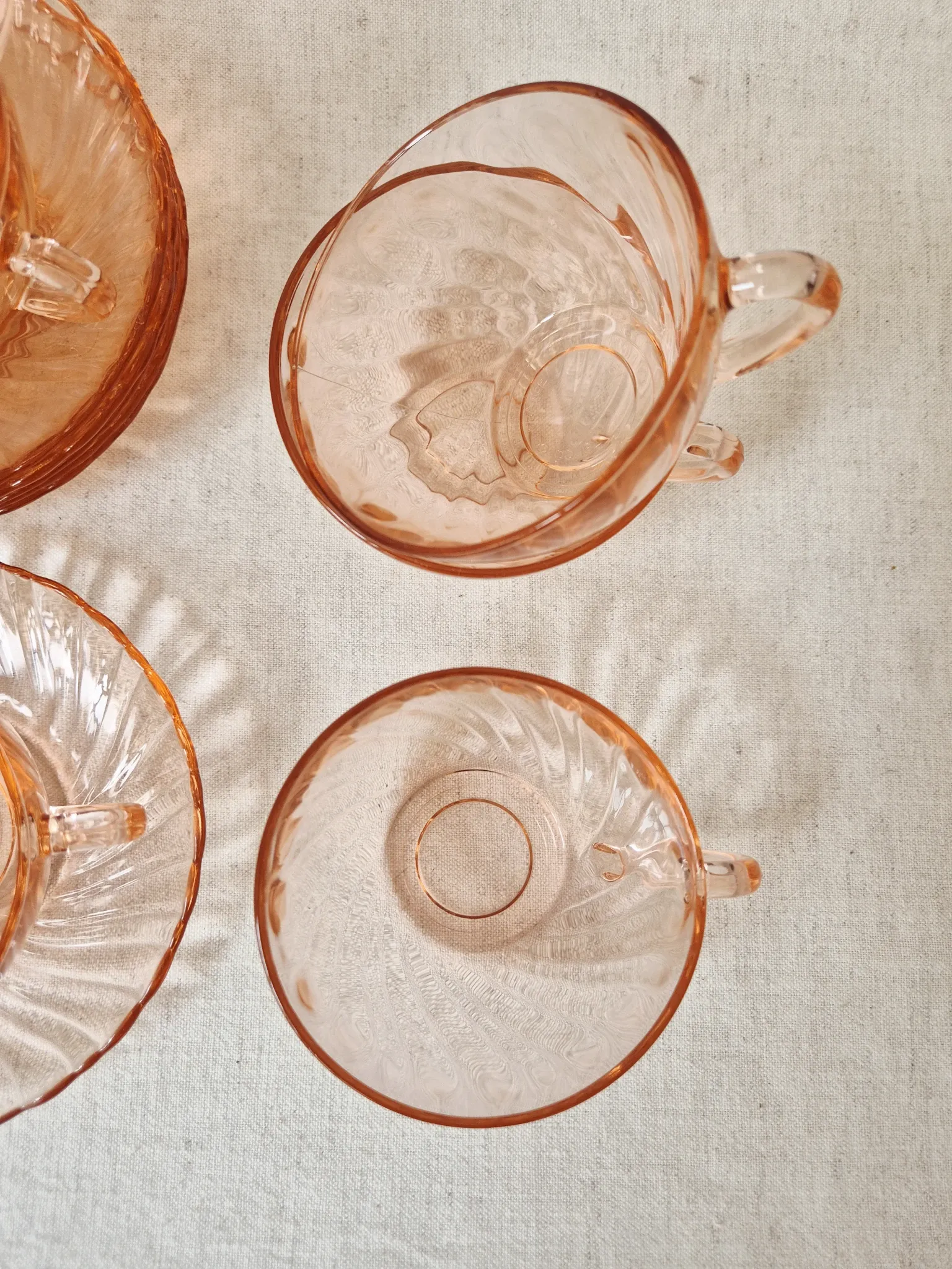 Set of 6 Coffee Cups & Saucers "Rosaline" '70s - Arcoroc France