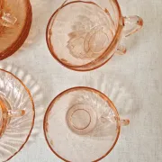 Set of 6 Coffee Cups & Saucers "Rosaline" '70s - Arcoroc France