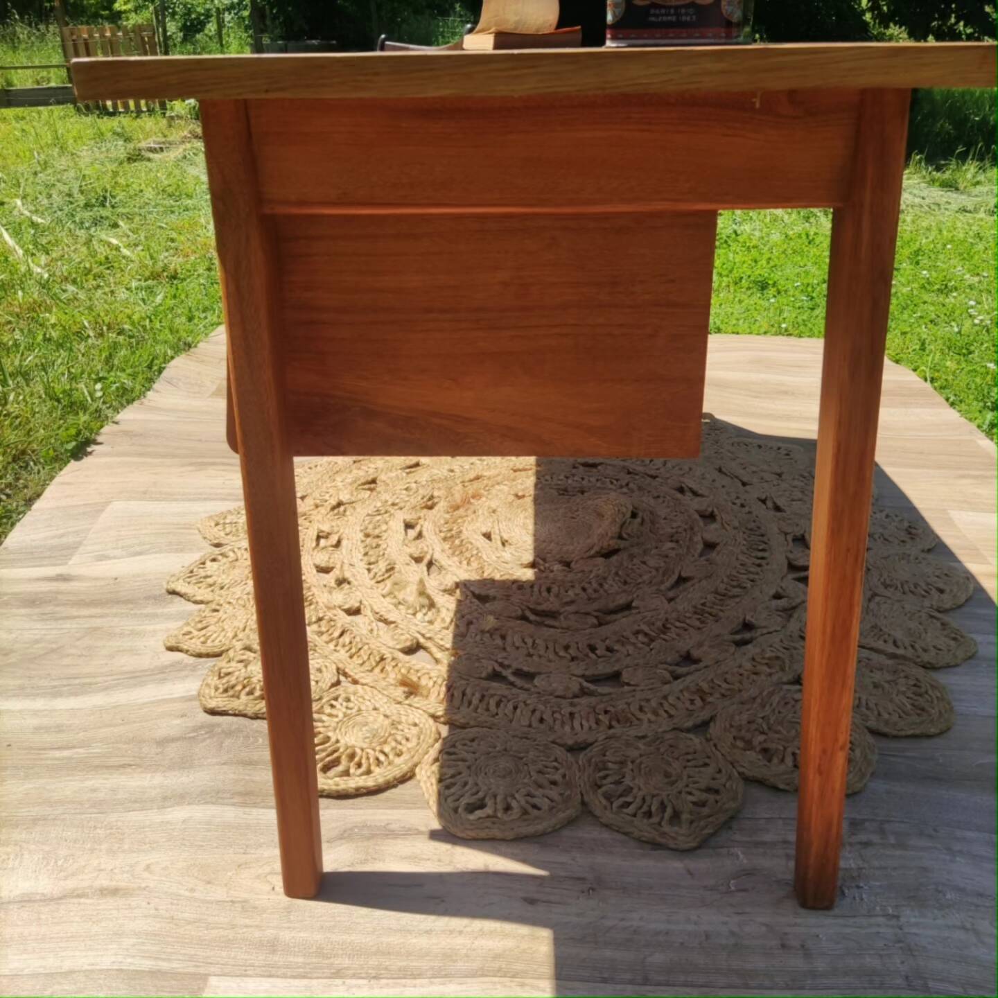 Scandinavian minimalist desk with compass feet