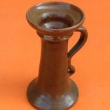 Varnished terracotta spool candlestick