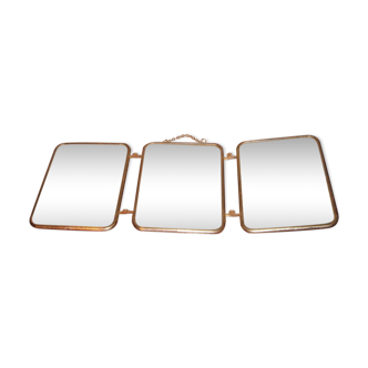 Miroir de barbier triptyque avec chainette