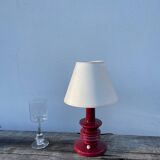 Lampe en céramique bordeaux