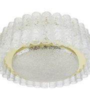 Lustre Doria Murano en tubes de verre avec entourage en laiton, Allemagne, années 1960