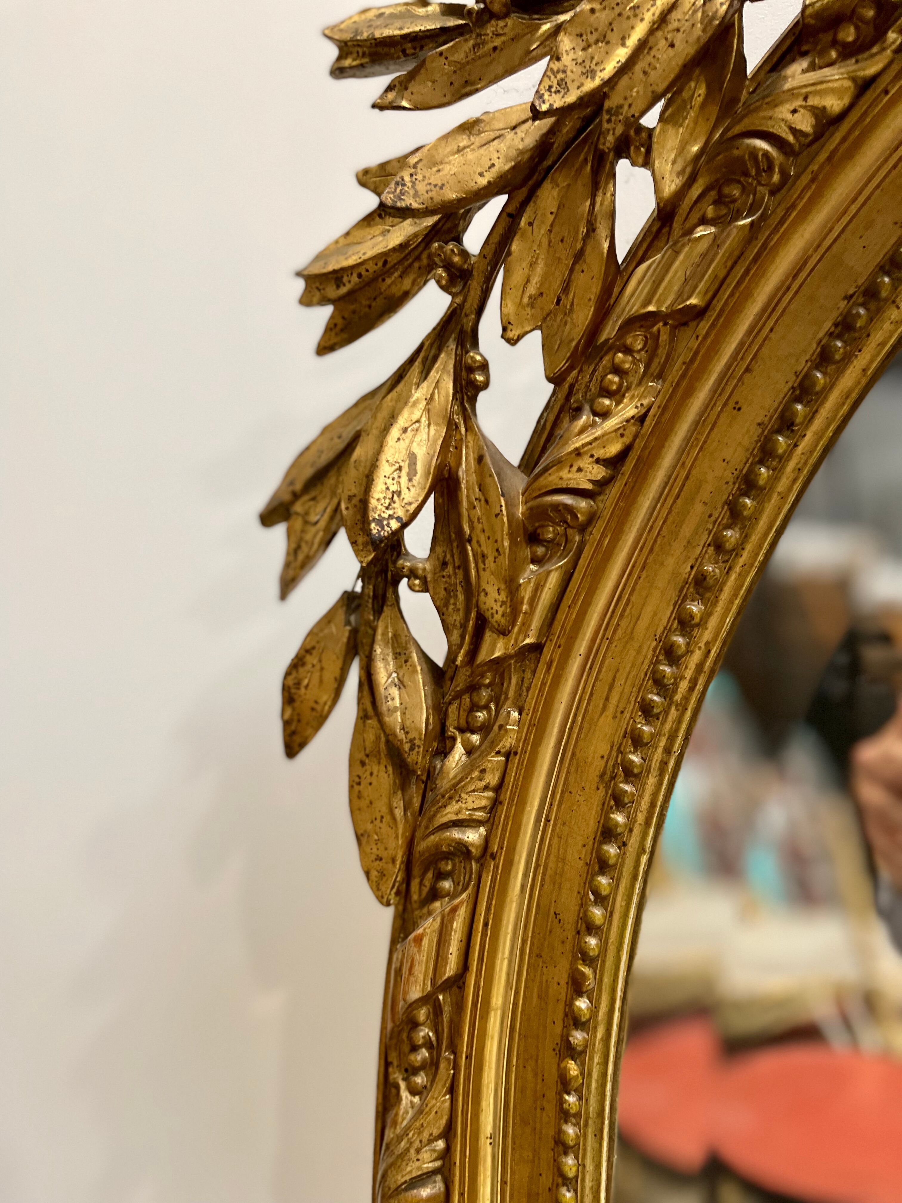 Mirror Louis XVI gilded wood - late nineteenth