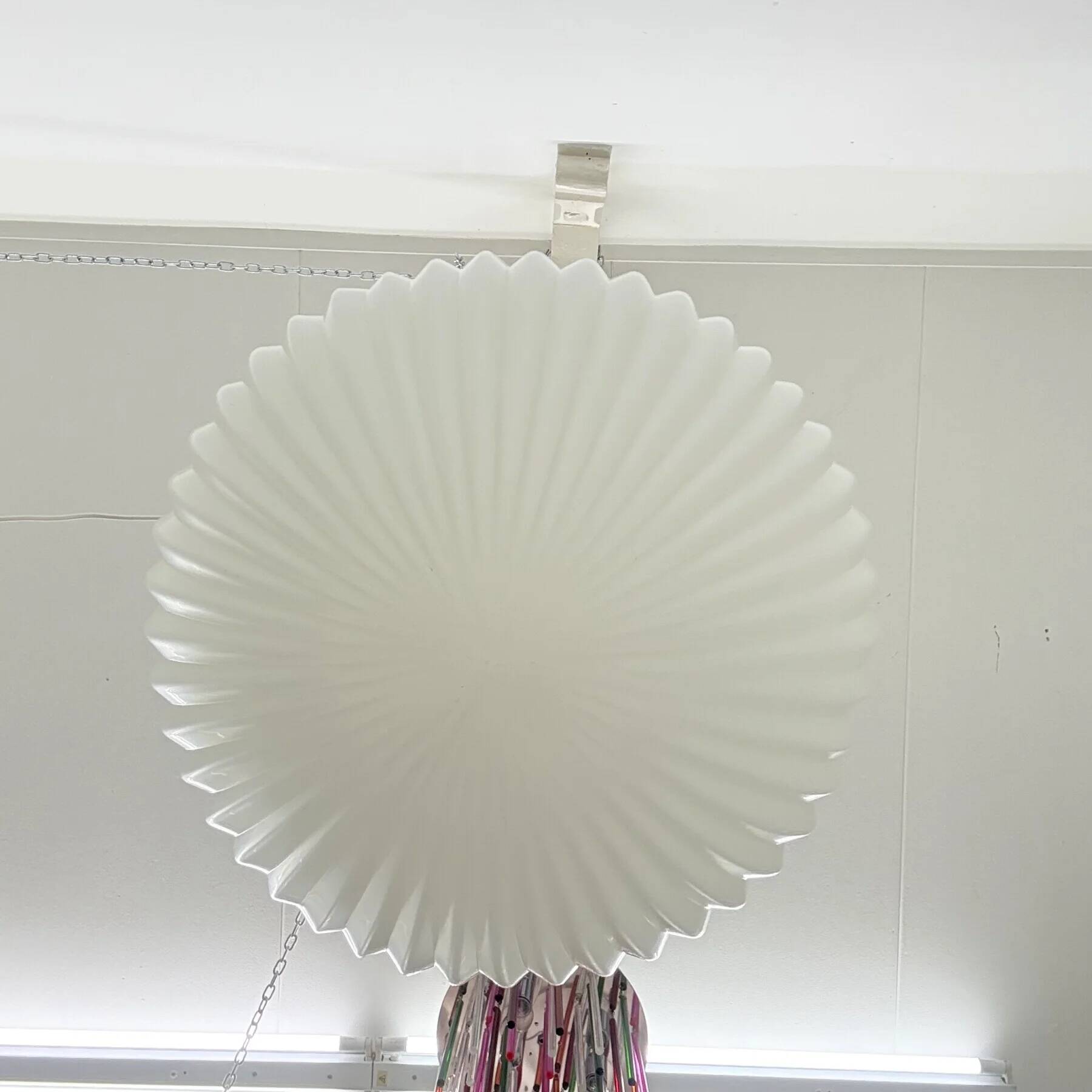 Rare Louis Kalff for Philips opaline glass pendant light, 1960s
