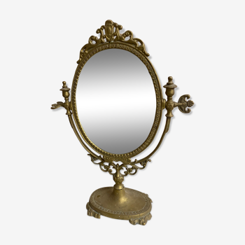 Brass table psyche mirror  27x40cm