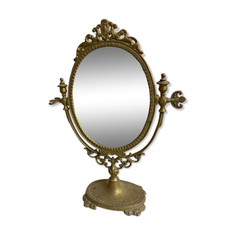 Brass table psyche mirror  27x40cm