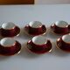 Set of 6 Apilco cups ** Rare colour Bordeaux or Burgundy **