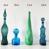 Bottle - Italian carafe Empoli blue fleur de lys 1960