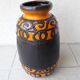 Vase en céramique orange et marron