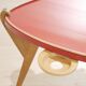 Table d'appoint tripode laqué rouge mobilier Reconstruction 1950s