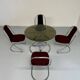 Set of 4 tubular chairs, Italian design, 70s vintage, Cantilever