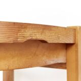 Chaise avec accoudoirs en pin massif et cuir de selle de Biosca