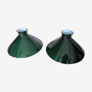 Lot 2 lampshade green opaline glass