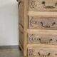Louis XV style curved chest of drawers with 4 drawers in raw solid oak