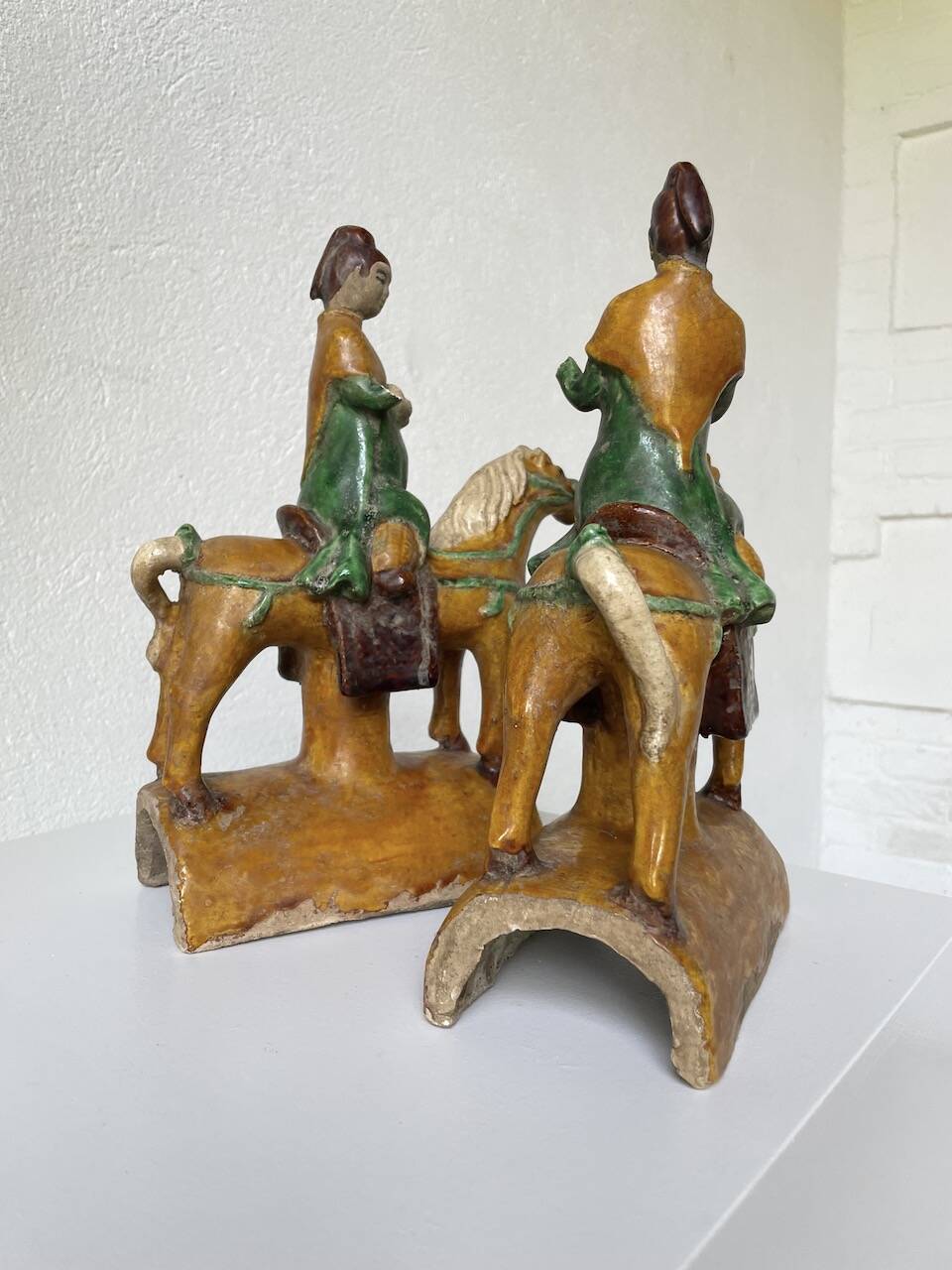 Ming period terracotta equestrian ridge tile